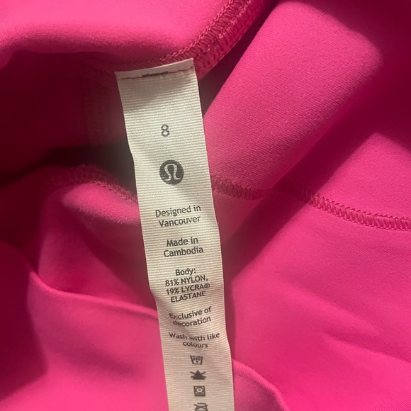 Lululemon sonic pink double lined align leggings. 25in, size 8. NWT - Picture 3 of 5